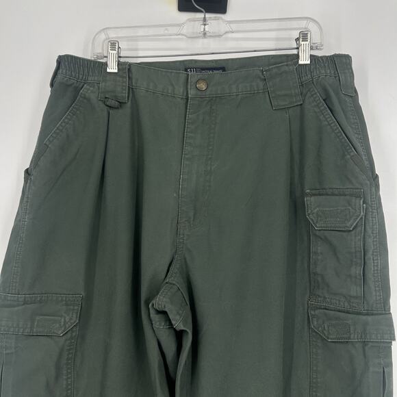 5.11 Tactical Mens Cotton Canvas Cargo Pants Regular Fit Green Size 38x32 - Picture 2 of 8